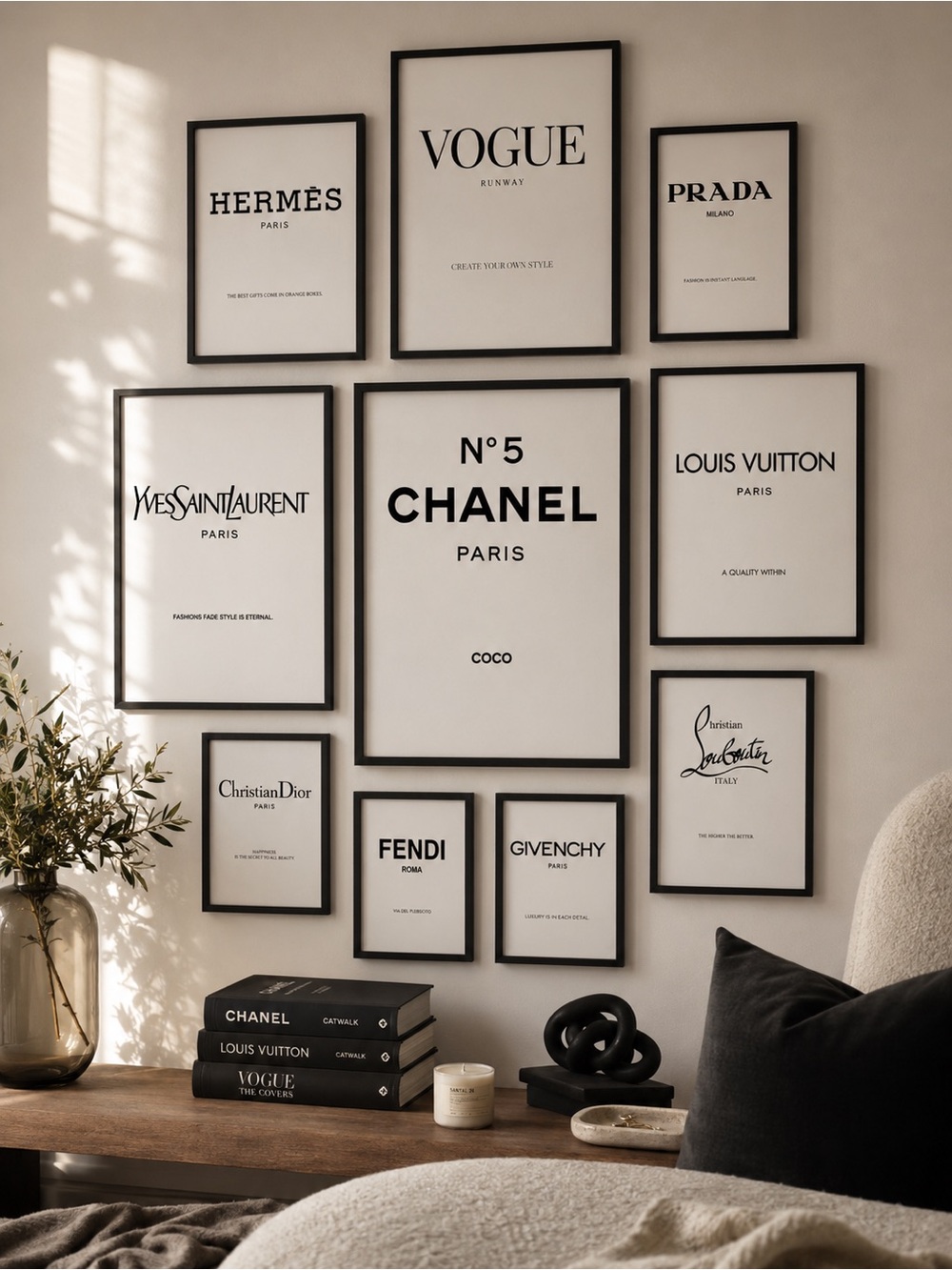 🏆 Pick 5 | Black Label Fashion Prints | Salon Office Gallery Wall Luxury Decor